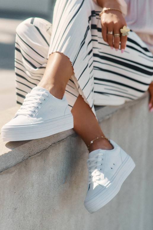 Eko Pele Sapatos de lazer com uma plataforma Big Star RR274298 cor branca