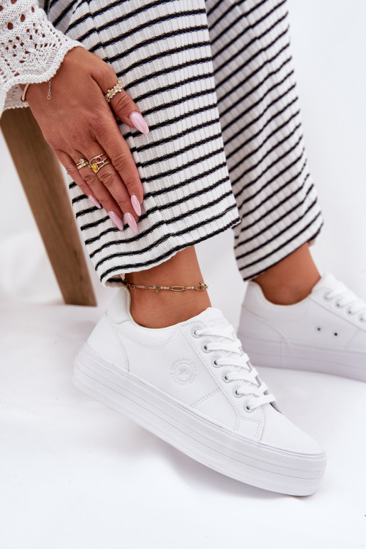 Eko Pele Sapatos de lazer com uma plataforma Big Star RR274298 cor branca