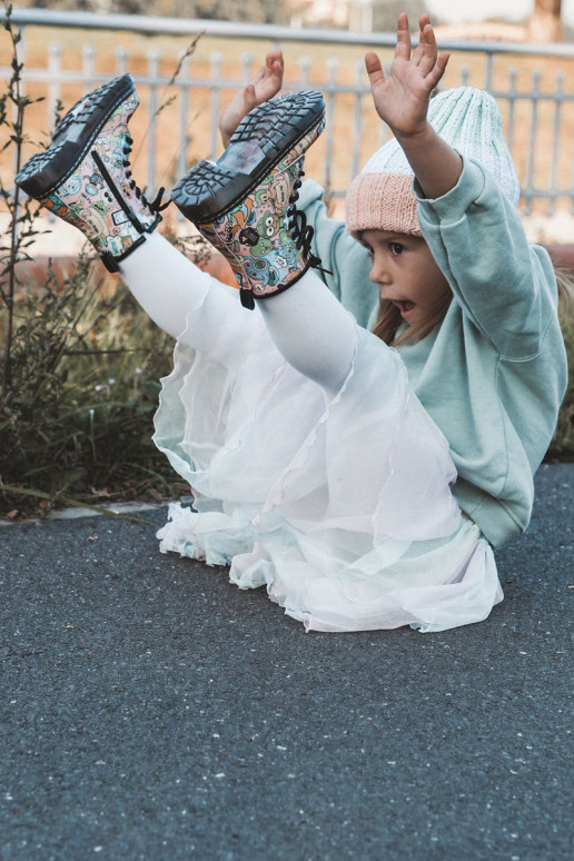 Calçados infantis quentes Imprimir cor rosa Dexi