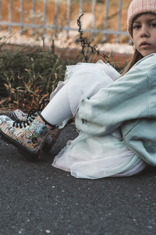 Calçados infantis quentes Imprimir cor rosa Dexi