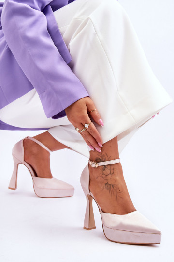 Elegante Sapato Em um pino mais largo Tom rosa claro Tem que serdness 2