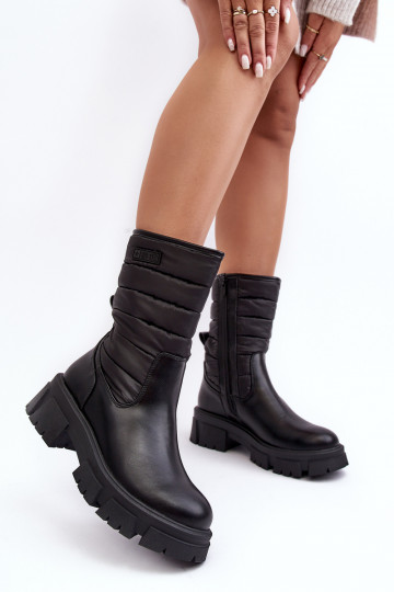 Botas de neve Botas aquecimento com zíperes cor preta Big Star MM274068 2