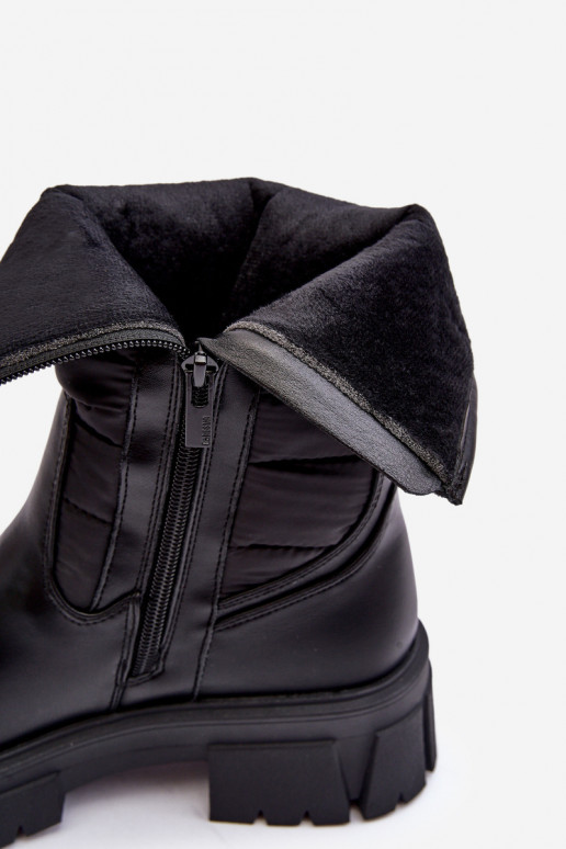 Botas de neve Botas aquecimento com zíperes cor preta Big Star MM274068