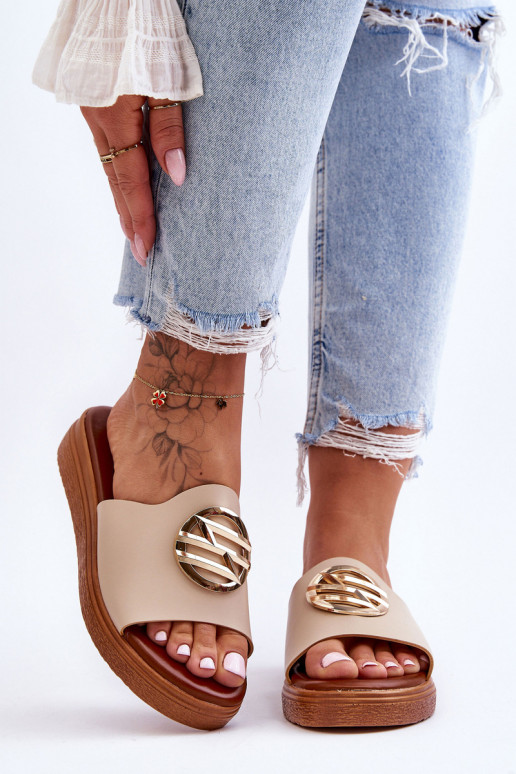 Feminino Chinelos com enfeites bege Secrets