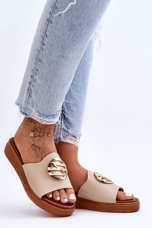 Feminino Chinelos com enfeites bege Secrets