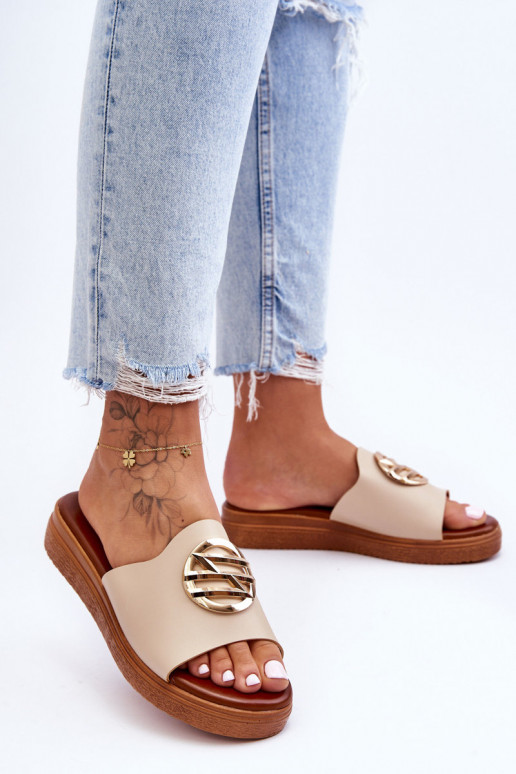 Feminino Chinelos com enfeites bege Secrets