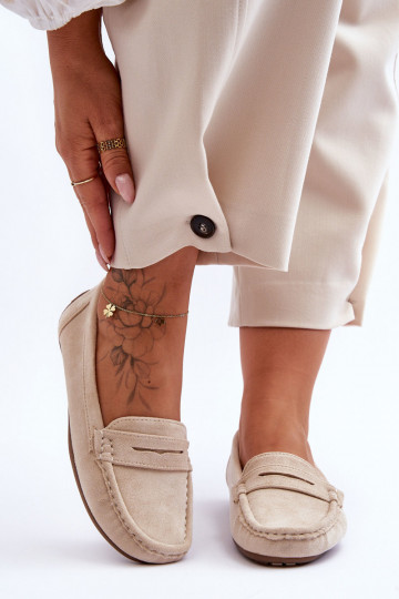 Mocassins elegantes de camurça bege Lenvie