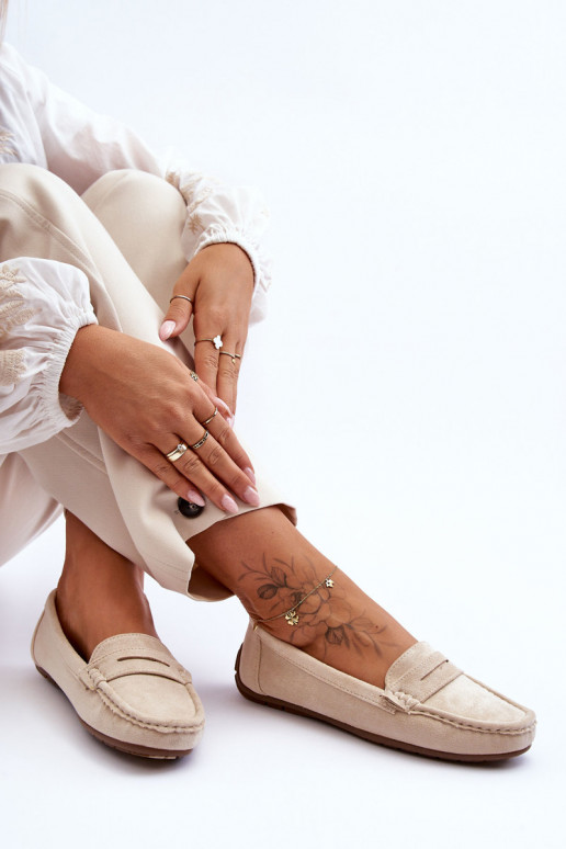 Mocassins elegantes de camurça bege Lenvie