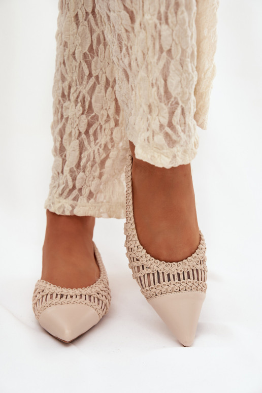 Sandálias femininas Com trança Klocke cor de marfim Nivorra