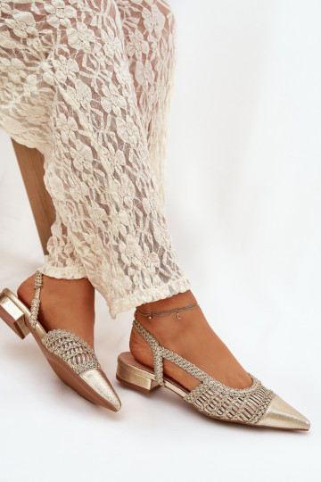 Sandálias femininas Com trança Klocke cor dourada Nivorra