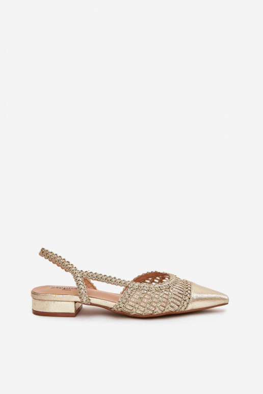 Sandálias femininas Com trança Klocke cor dourada Nivorra