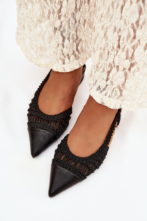 Sandálias femininas Com trança Klocke cor preta Nivorra