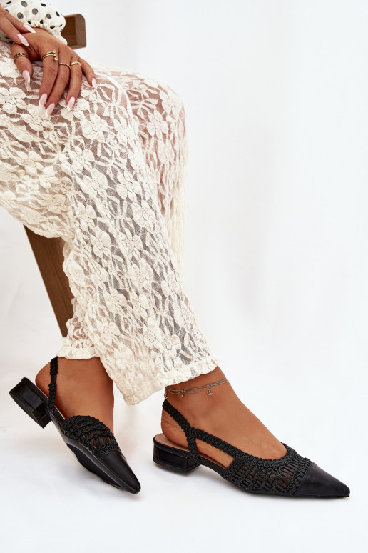 Sandálias femininas Com trança Klocke cor preta Nivorra