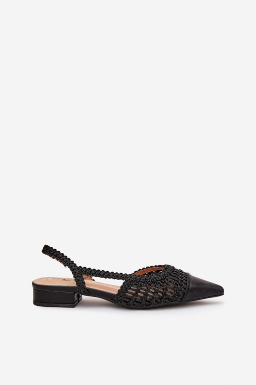 Sandálias femininas Com trança Klocke cor preta Nivorra
