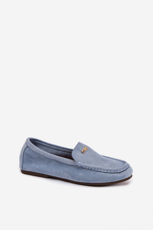 mocassins femininosPequenom cor douradam Detalem cor azul Sarivelle