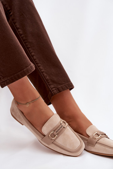 Mocassins Mocassins Feminino Com decorações Elemento bege Evelora