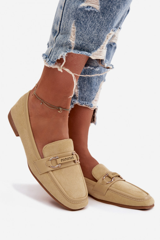 Mocassins Mocassins Feminino Com decorações Elemento cor amarela Evelora