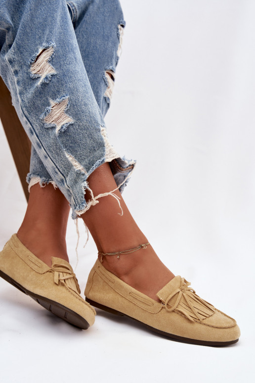 mocassins femininos com franjas cor amarela Janelisse