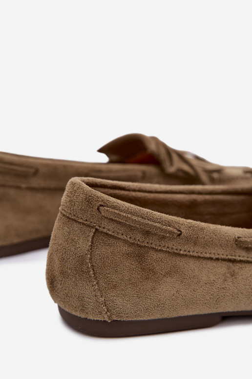 mocassins femininos com franjas cor verde Janelisse