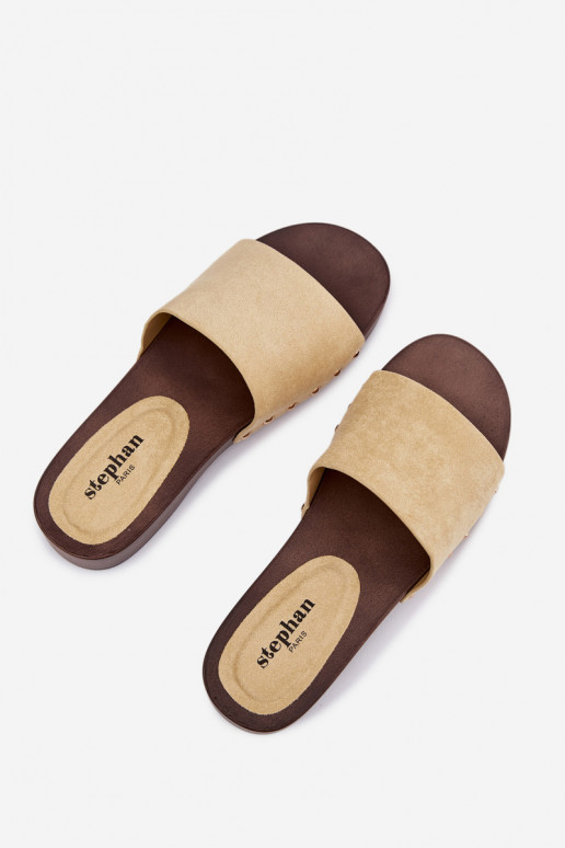 Chinelos femininos Ze cor douradami Pregos cor amarela Ferinna