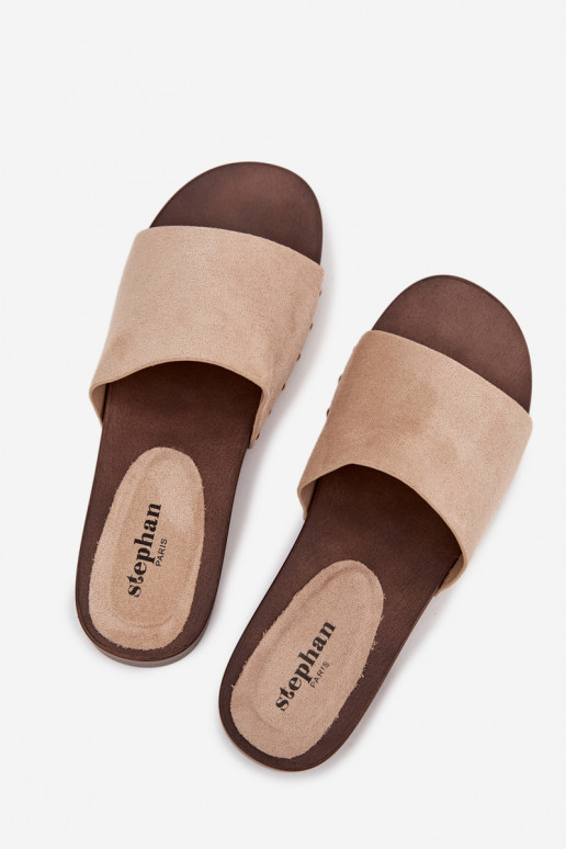 Chinelos femininos Ze cor douradami Pregos bege Ferinna