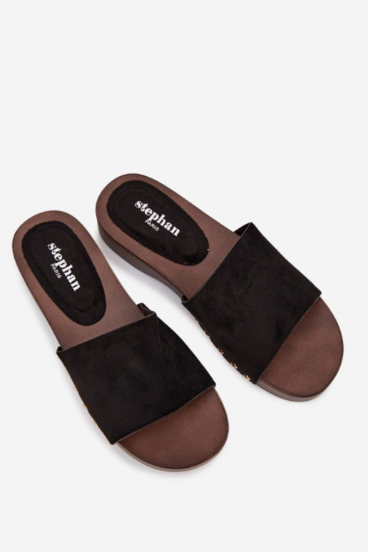 Chinelos femininos Ze cor douradami Pregos cor preta Ferinna