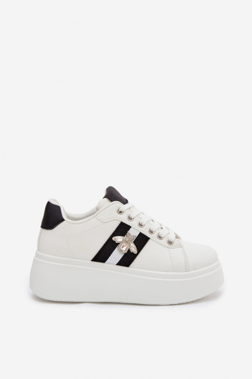 À modalo de tênis Feminino com uma plataformaPrzypinką cor branca Palvessa