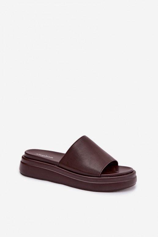 Chinelos femininos com uma plataforma CzekoladoParae Tanelisse