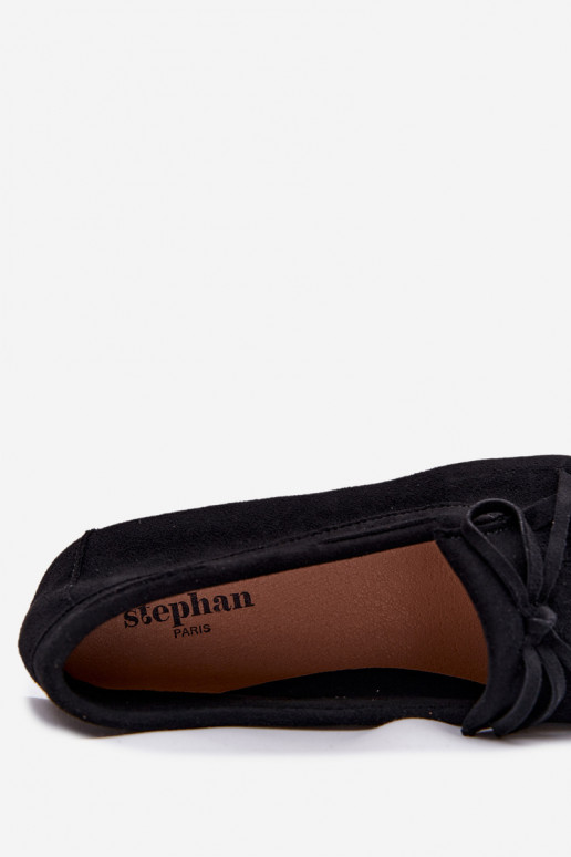 mocassins femininos com franjas cor preta Janelisse