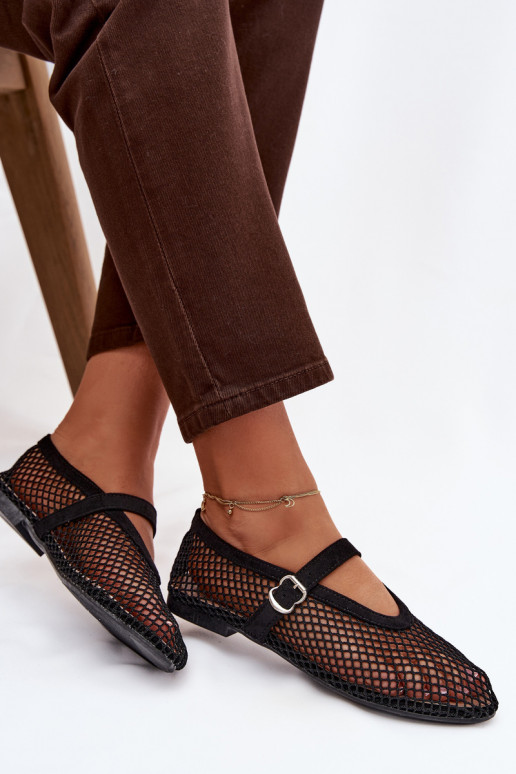 grade Bailarinas com alças cor preta Pherina