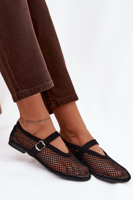 grade Bailarinas com alças cor preta Pherina