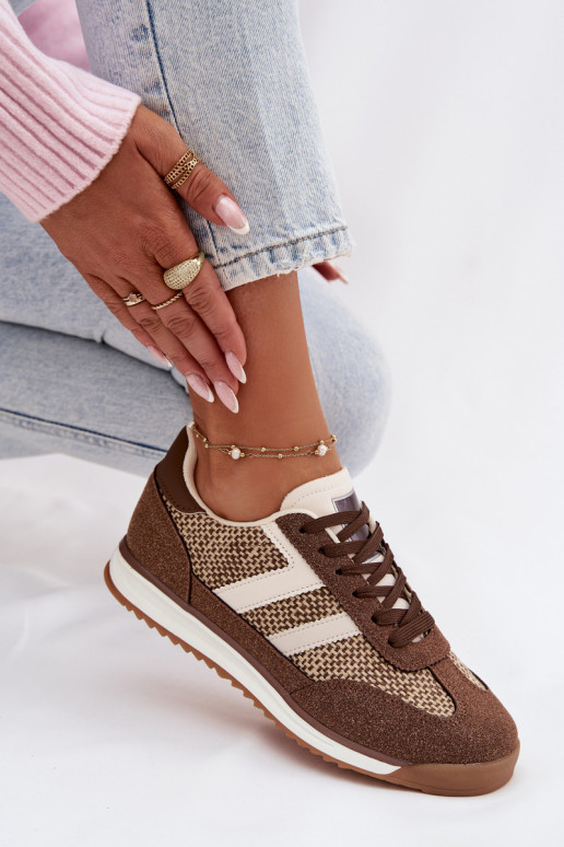 tênis À modalo de tênis Feminino cor marrom Soretta