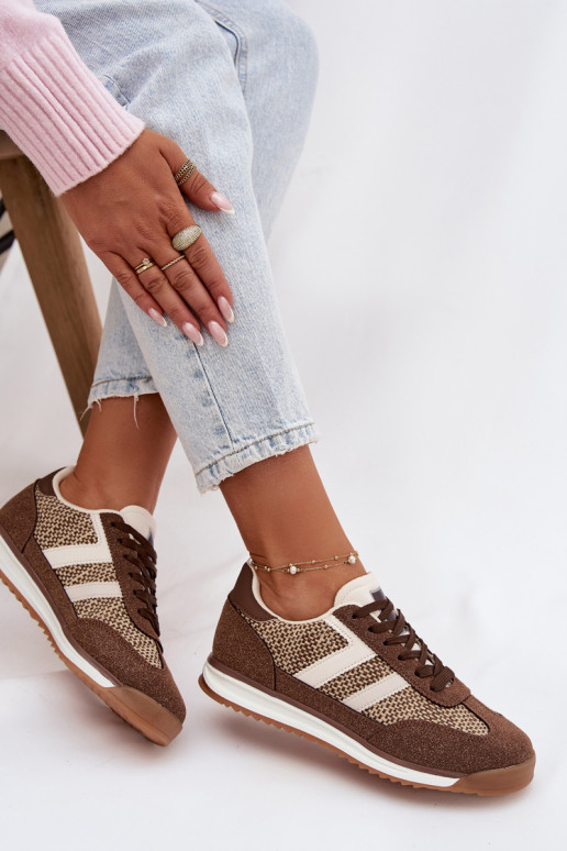 tênis À modalo de tênis Feminino cor marrom Soretta