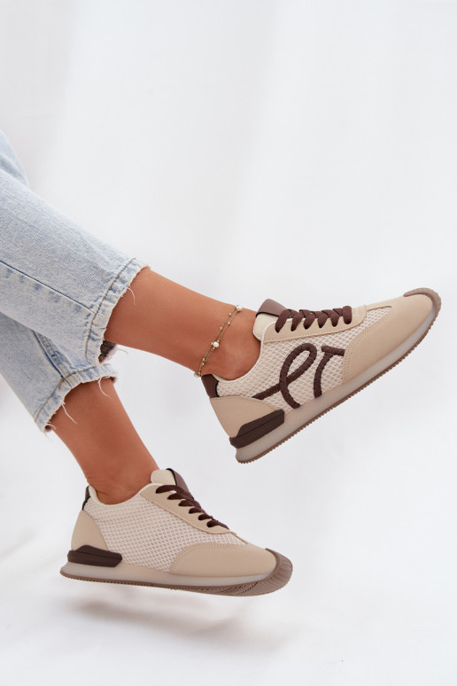 À modalo de tênis tênis Feminino bege-cor marrom Tarlisse