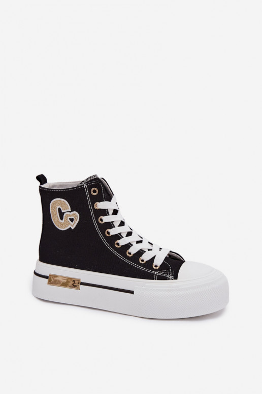 Sapatos de lazer com uma plataforma cor preta Meloria