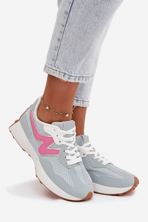 tênis Feminino com uma plataforma cor azul Janelora