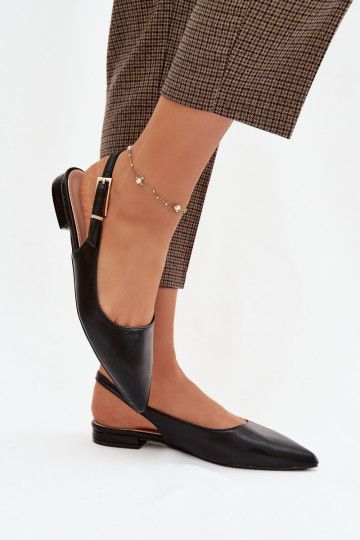 Bailarinas com fivelas douradas cor preta Iverelle 2