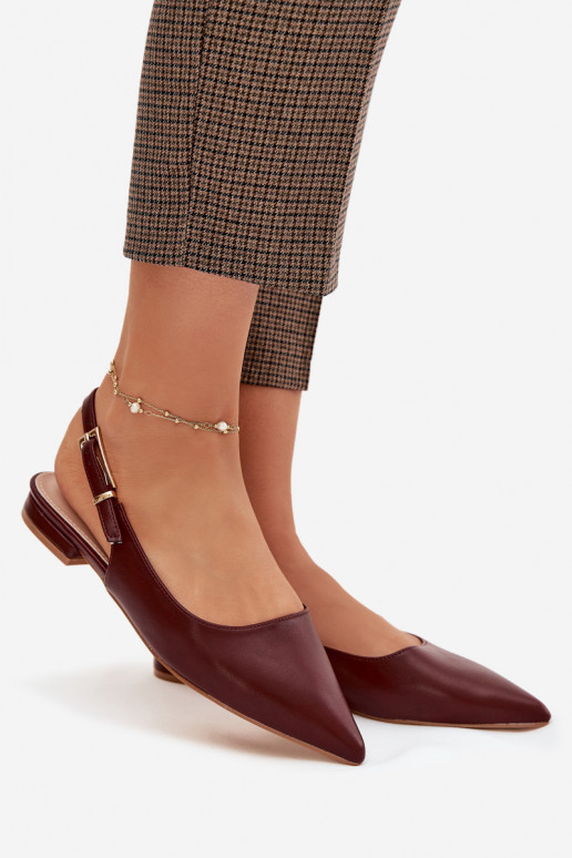 Bailarinas com fivelas douradas Borgonha Iverelle