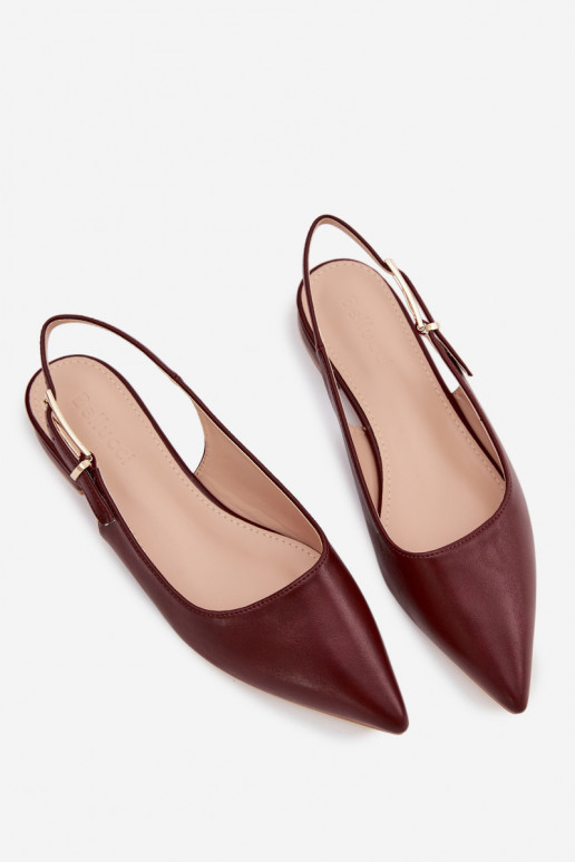 Bailarinas com fivelas douradas Borgonha Iverelle