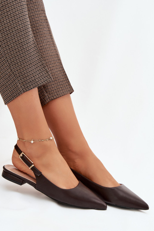 Bailarinas com fivelas douradas CzekoladoParae Iverelle