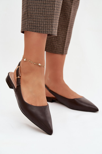 Bailarinas com fivelas douradas CzekoladoParae Iverelle 2