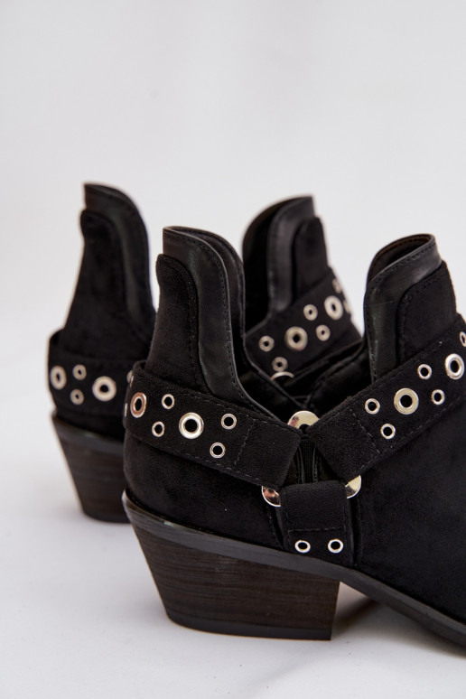 Botas femininas Com recortes I Paskami cor preta Vannessae