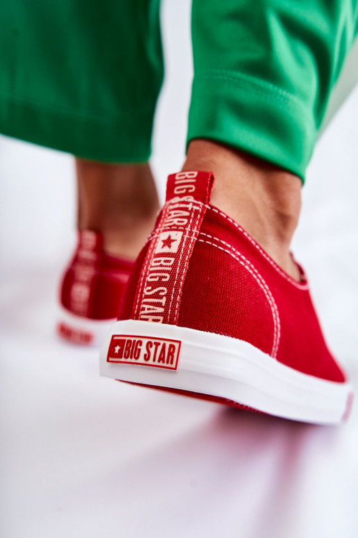 Sapatos femininos Big Star FF274089 cor vermelha