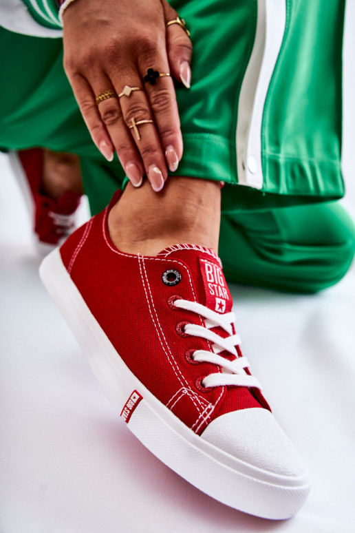 Sapatos femininos Big Star FF274089 cor vermelha