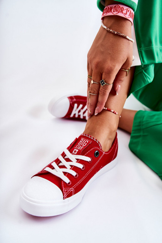 Sapatos femininos Big Star FF274089 cor vermelha