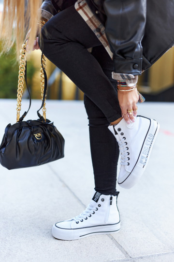 Tênis plataforma alta Big Star II274014 cor branca