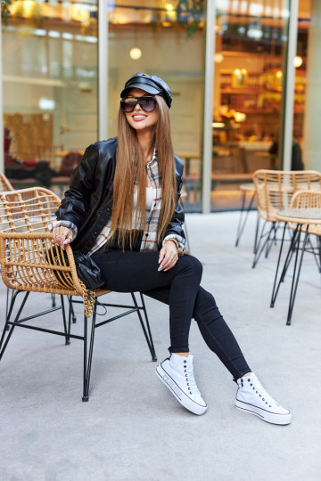 Tênis plataforma alta Big Star II274014 cor branca 2