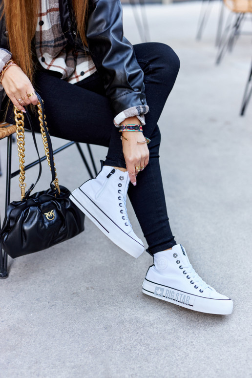 Tênis plataforma alta Big Star II274014 cor branca