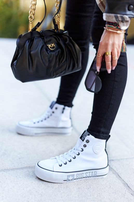 Tênis plataforma alta Big Star II274014 cor branca