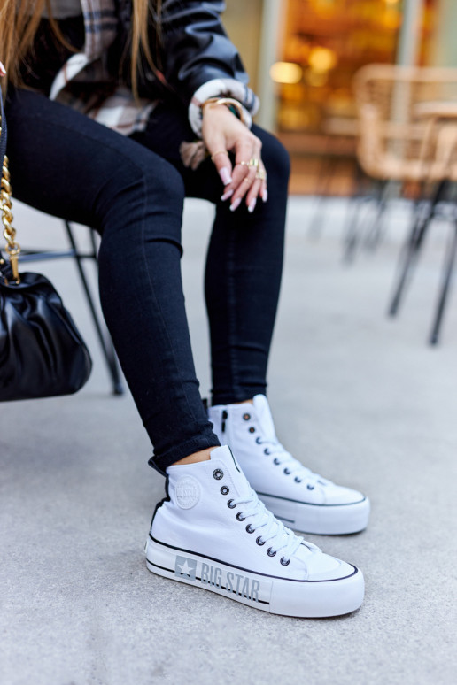 Tênis plataforma alta Big Star II274014 cor branca